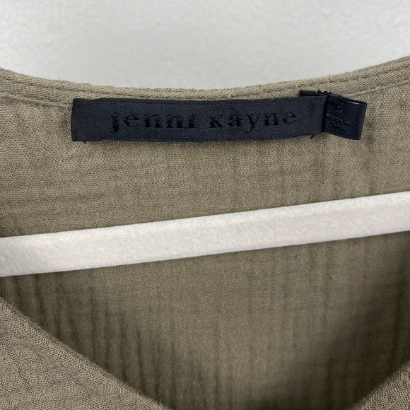 Jenni Kayne Cypress Caftan Dress Short Sleeve Tshirt Dress, Olive Green Gauze S - Picture 4 of 11